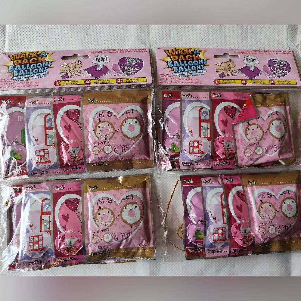 Wack-A-Pack Valentine's Day Balloons - 4 pack